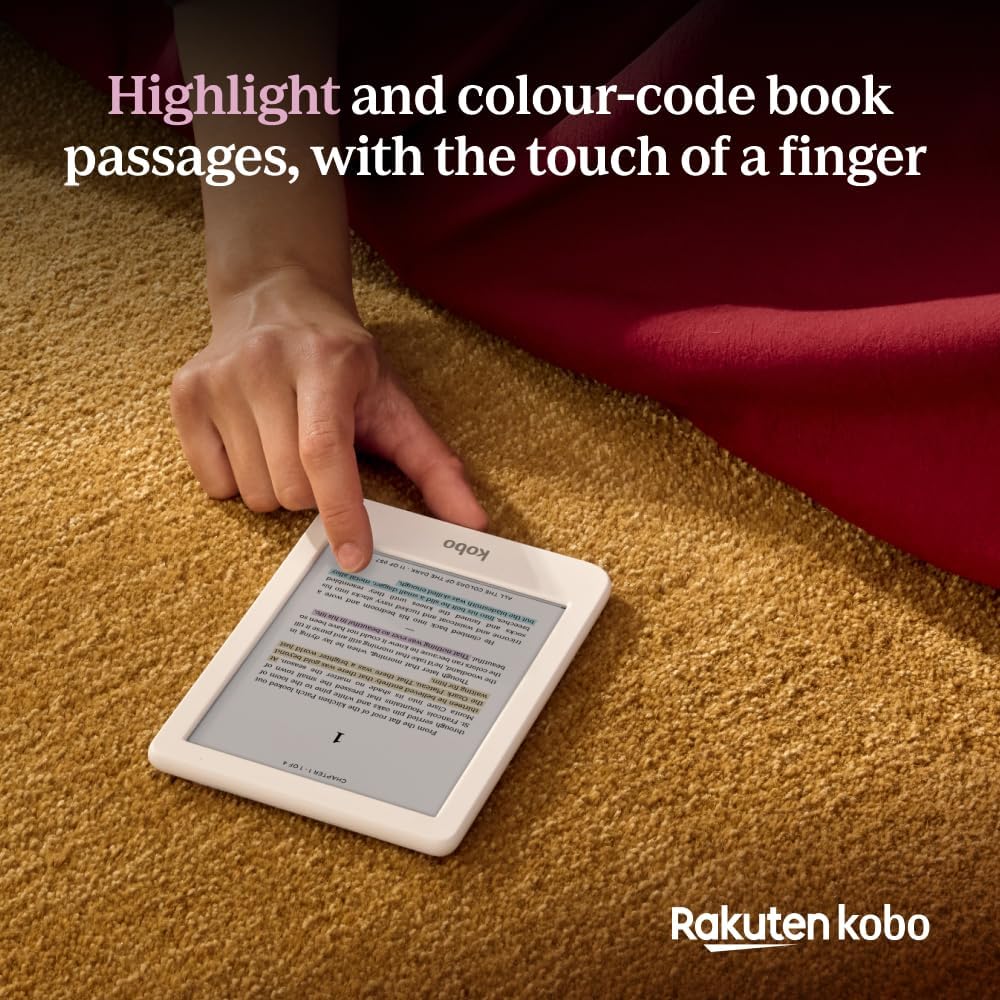 Kobo Clara Colour | Colour eReader | 6” Glare-Free Colour E Ink Kaleido™ 3 Display | Dark Mode Option | Waterproof | Audiobooks | 16GB of Storage | White - Image 4