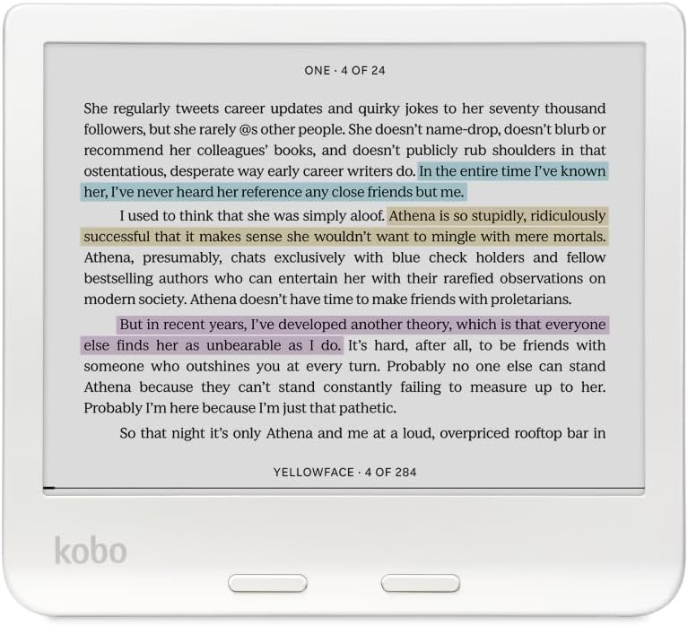 Kobo Libra Colour eReader, 7” Color E Ink, Waterproof, White | 7” Color E Ink Kaleido 3, Dark Mode, Waterproof, eBooks, Audiobooks, Recycled Materials - Image 3