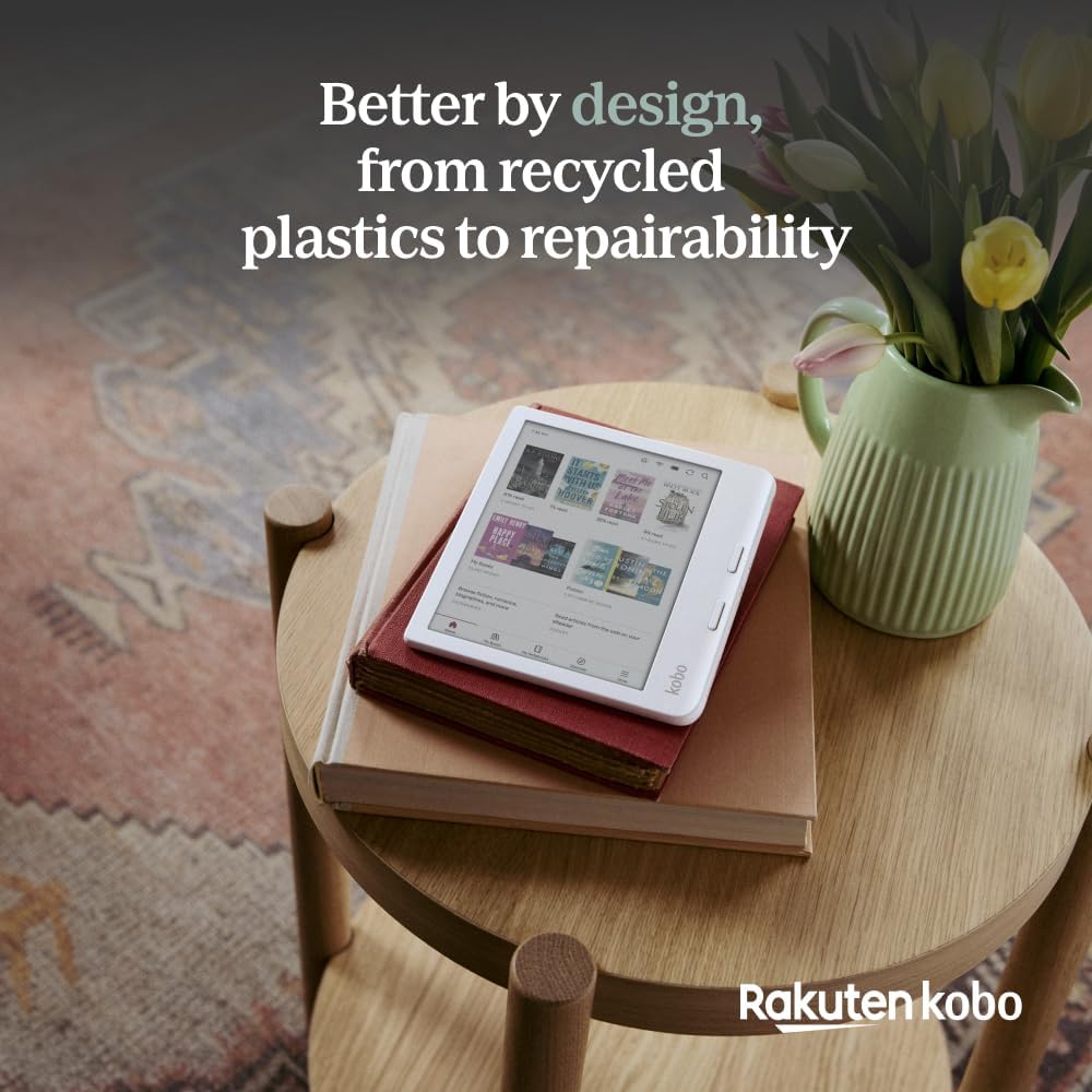 Kobo Libra Colour eReader, 7” Color E Ink, Waterproof, White | 7” Color E Ink Kaleido 3, Dark Mode, Waterproof, eBooks, Audiobooks, Recycled Materials - Image 8