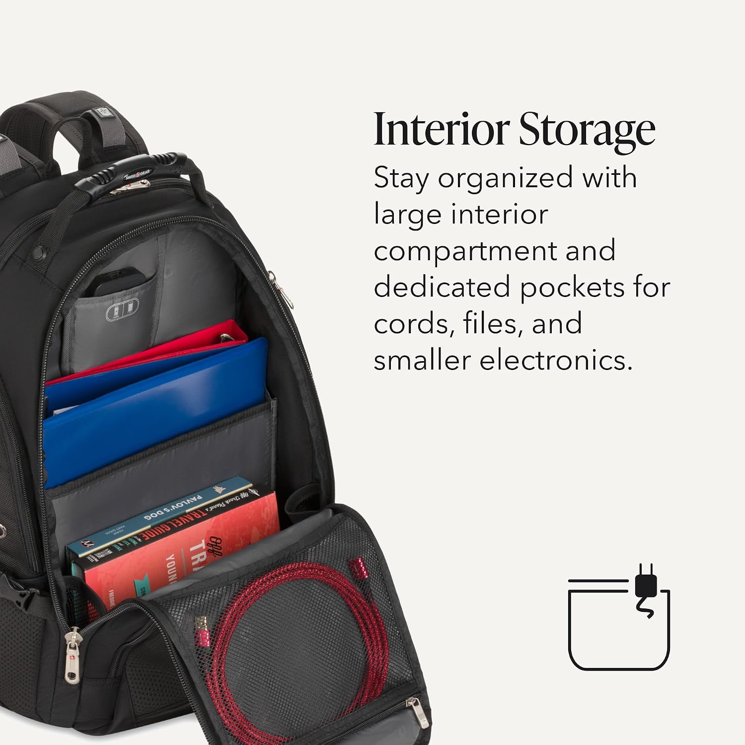 SWISSGEAR 1900 ScanSmart Laptop Backpack, Fits Most 17-Inch Laptops, TSA-Friendly Lay-Flat Design, RFID Protection, and Tablet Pocket, Black, 31L, 18.5-Inch - Image 5