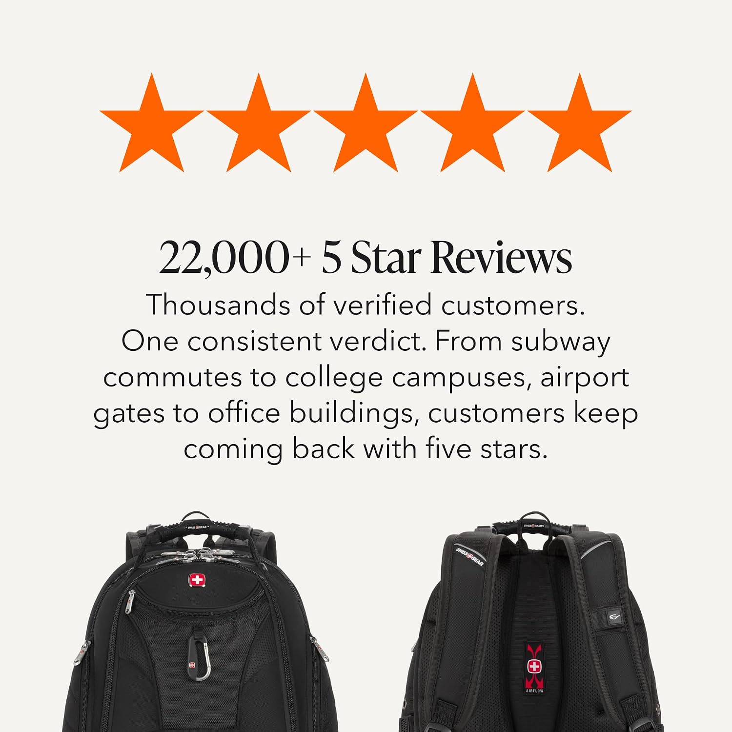 SWISSGEAR 1900 ScanSmart Laptop Backpack, Fits Most 17-Inch Laptops, TSA-Friendly Lay-Flat Design, RFID Protection, and Tablet Pocket, Black, 31L, 18.5-Inch - Image 8